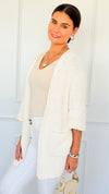 Cuff & Comfort Chenille Cardigan-Cream-150 Cardigans/Layers-POL-Coastal Bloom Boutique, find the trendiest versions of the popular styles and looks Located in Indialantic, FL