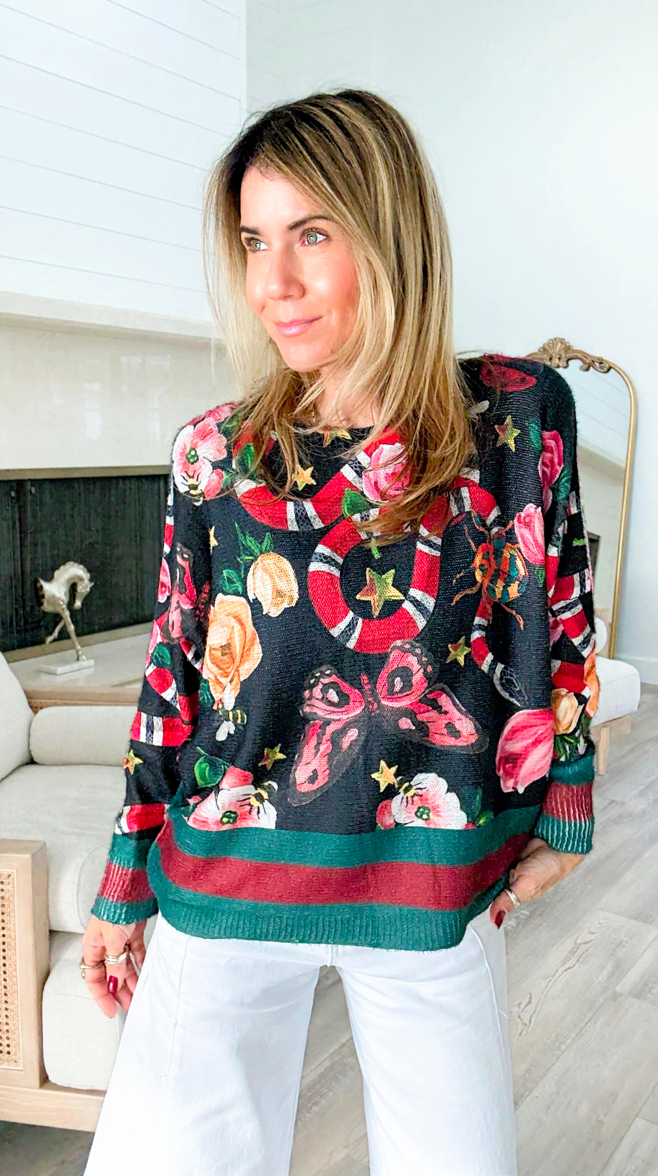 Starlit Eden Italian Emilia Knit Sweater-140 Sweaters-SORPRESA-Coastal Bloom Boutique, find the trendiest versions of the popular styles and looks Located in Indialantic, FL