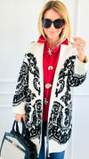 Jacquard Cardigan-150 Cardigans/Layers-Z STUDIO-Coastal Bloom Boutique, find the trendiest versions of the popular styles and looks Located in Indialantic, FL