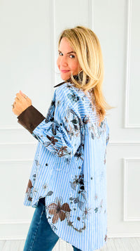 Sunlit Petals Italian Blouse-110 Long Sleeve Tops-TATTOO Z-Coastal Bloom Boutique, find the trendiest versions of the popular styles and looks Located in Indialantic, FL