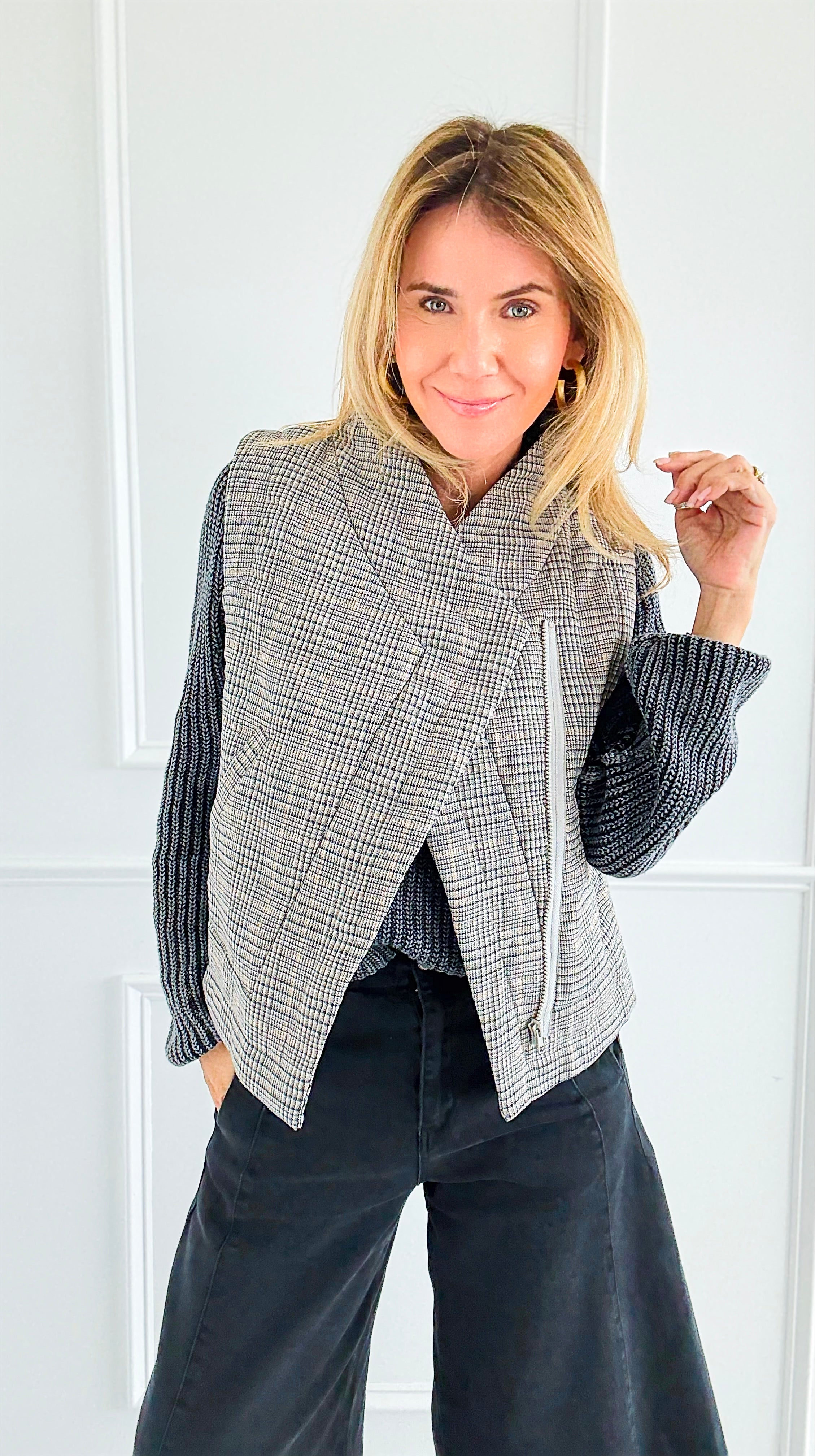 Checked In Quilted Vest-160 Jackets-mystree-Coastal Bloom Boutique, find the trendiest versions of the popular styles and looks Located in Indialantic, FL