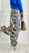 Run Wild Stripe Detail Pants - Grey Camo-170 Bottoms-POL-Coastal Bloom Boutique, find the trendiest versions of the popular styles and looks Located in Indialantic, FL