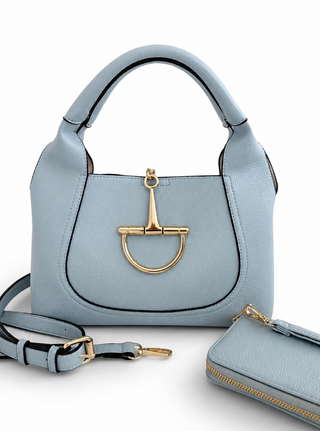 Portofino Faux Leather Mini Bag- Blue