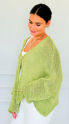 Coastal Breeze Knit Italian Cardigan - Pistachio-150 Cardigans/Layers-Italianissimo/TOSCANA-Coastal Bloom Boutique, find the trendiest versions of the popular styles and looks Located in Indialantic, FL