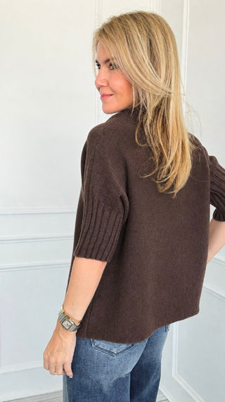 Break Free Italian Sweater Top - Chocolate