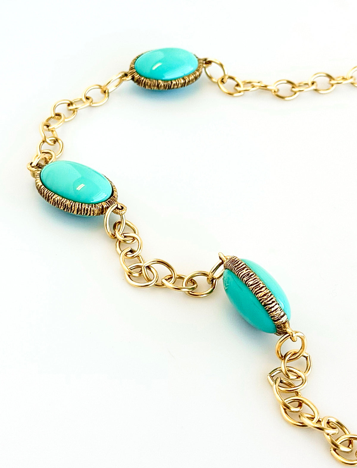 Chunky Station Long Necklace- Aqua-230 Jewelry-YOCHI-Coastal Bloom Boutique, find the trendiest versions of the popular styles and looks Located in Indialantic, FL