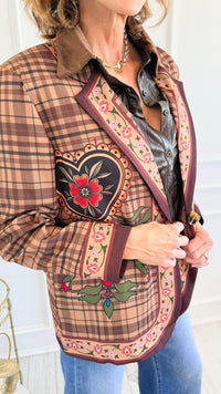 Lover's Garden Italian Blazer-160 Jackets-Italianissimo-Coastal Bloom Boutique, find the trendiest versions of the popular styles and looks Located in Indialantic, FL