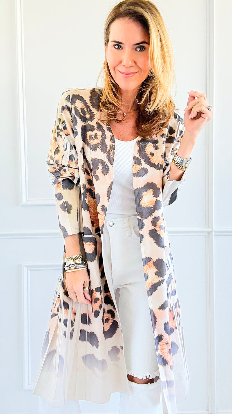 Fierce Feline Long Cardigan-160 Jackets-Origami Fashion Inc-Coastal Bloom Boutique, find the trendiest versions of the popular styles and looks Located in Indialantic, FL