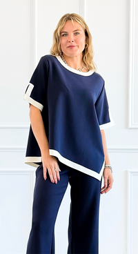 Sailor Trim Short Sleeve Top-110 Short Sleeve Tops-Joh Apparel-Coastal Bloom Boutique, find the trendiest versions of the popular styles and looks Located in Indialantic, FL