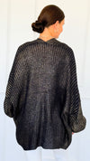 Mirrored Metallic Sugar High Italian Cardigan- Navy/Gold-150 Cardigan Layers-Italianissimo-Coastal Bloom Boutique, find the trendiest versions of the popular styles and looks Located in Indialantic, FL
