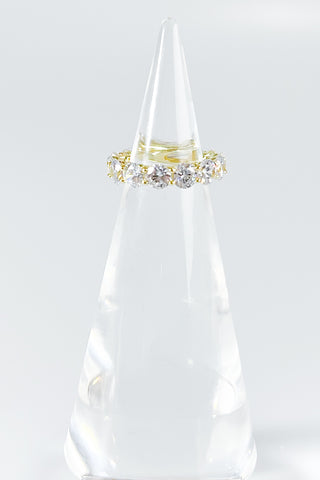 Sterling Silver Clear CZ Eternity Round Cut 5MM Ring-230 Jewelry-NYC-Coastal Bloom Boutique, find the trendiest versions of the popular styles and looks Located in Indialantic, FL