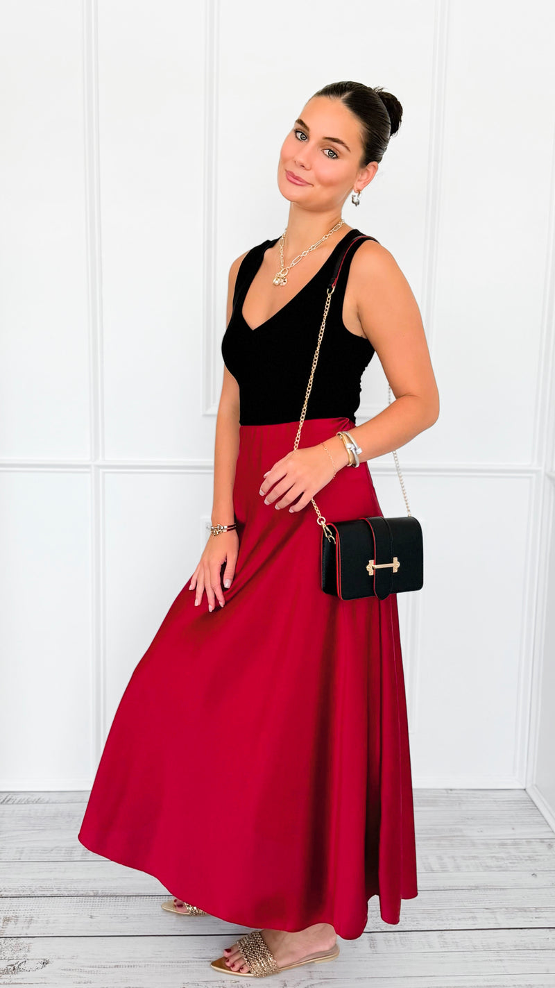 Isabella Italian Skirt- Burgundy-170 Bottoms-SEE YOU IN ROME-Coastal Bloom Boutique, find the trendiest versions of the popular styles and looks Located in Indialantic, FL
