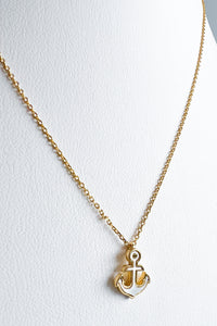 MOP Anchor Pendant Necklace-230 Jewelry-GS JEWELRY-Coastal Bloom Boutique, find the trendiest versions of the popular styles and looks Located in Indialantic, FL