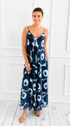Power Petal Sleeveless Italian Long Dress- Navy-170 Bottoms-Italianissimo-Coastal Bloom Boutique, find the trendiest versions of the popular styles and looks Located in Indialantic, FL
