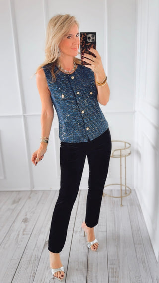 Sequin Tweed Vest