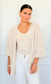 Willow Dusk Chenille Cardigan - Sand Beige-150 Cardigans/Layers-Zenana-Coastal Bloom Boutique, find the trendiest versions of the popular styles and looks Located in Indialantic, FL