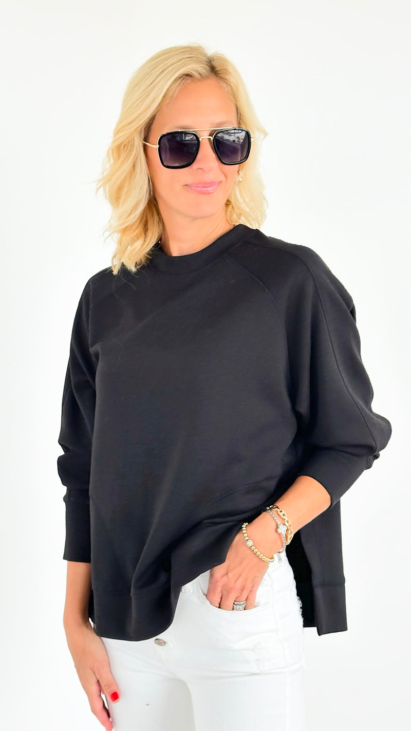 City Vibes Oversized Sweatshirt - Black-130 Long Sleeve Tops-Zenana-Coastal Bloom Boutique, find the trendiest versions of the popular styles and looks Located in Indialantic, FL