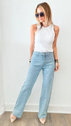 Sparkle of My Life Mid Rise Jeans - Blue Wash-170 Bottoms-Blue B-Coastal Bloom Boutique, find the trendiest versions of the popular styles and looks Located in Indialantic, FL