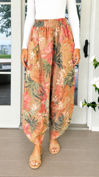 Island Daydream La Spezia Barrel Italian Pant- Camel