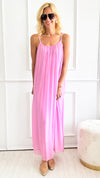 Breezy Sheer Italian Sundress - Pink-200 Dresses/Jumpsuits/Rompers-Italianissimo-Coastal Bloom Boutique, find the trendiest versions of the popular styles and looks Located in Indialantic, FL