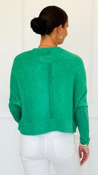 Brushed Melange Sweater - K Green-140 Sweaters-Zenana-Coastal Bloom Boutique, find the trendiest versions of the popular styles and looks Located in Indialantic, FL