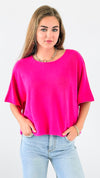 Winter in Amalfi Italian Top - Hot Pink-140 Sweaters-Italianissimo-Coastal Bloom Boutique, find the trendiest versions of the popular styles and looks Located in Indialantic, FL