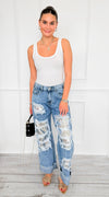 Torn to Shine Sequin Jeans-190 Denim-Oli & Hali-Coastal Bloom Boutique, find the trendiest versions of the popular styles and looks Located in Indialantic, FL