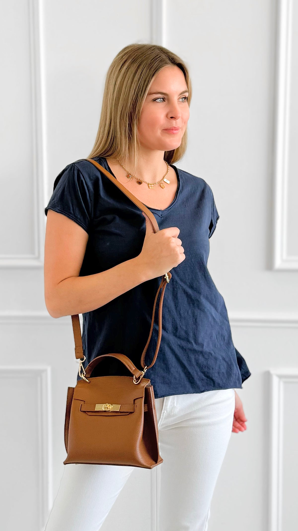 Everyday V-Neck Italian Top-110 short Sleeve Top-LY PARIS-Coastal Bloom Boutique, find the trendiest versions of the popular styles and looks Located in Indialantic, FL