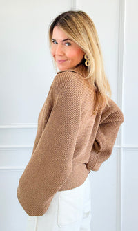 Cloud Nine Knit Sweater - Taupe-140 Sweaters-Promesa-Coastal Bloom Boutique, find the trendiest versions of the popular styles and looks Located in Indialantic, FL