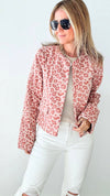 Roaring Rose Cropped Jacket-160 Jackets-ROUSSEAU-Coastal Bloom Boutique, find the trendiest versions of the popular styles and looks Located in Indialantic, FL