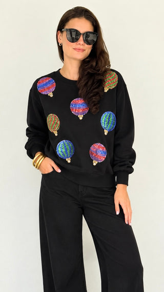 Sequin Ornament Holiday Crewneck Sweatshirt