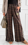 Classic Emblem Plaid Italian Pants- Brown-100 Pants-TATTOO Z-Coastal Bloom Boutique, find the trendiest versions of the popular styles and looks Located in Indialantic, FL