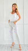 Heart Five Sequins Italian Denim Pant-100 Pants-DIPINTO DI BLU-Coastal Bloom Boutique, find the trendiest versions of the popular styles and looks Located in Indialantic, FL