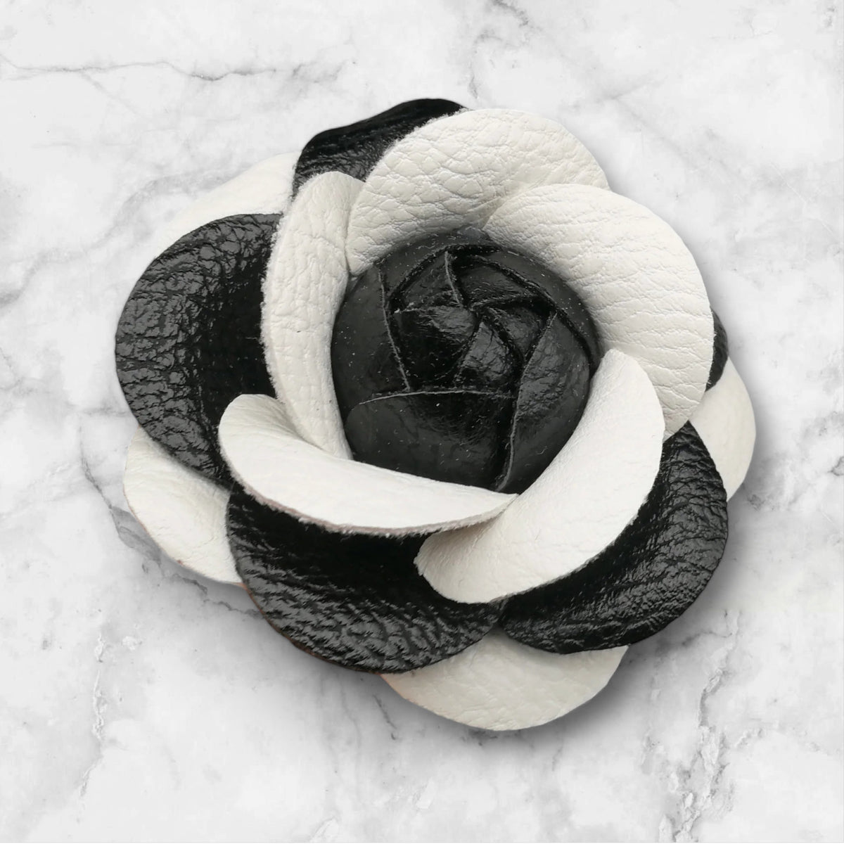 Camelia Flower Brooch - Black White-260 Other Accessories-Chasing Bandits-Coastal Bloom Boutique, find the trendiest versions of the popular styles and looks Located in Indialantic, FL