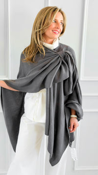 Walk Away Poncho - Charcoal-150 Cardigan Layers-NYW-Coastal Bloom Boutique, find the trendiest versions of the popular styles and looks Located in Indialantic, FL