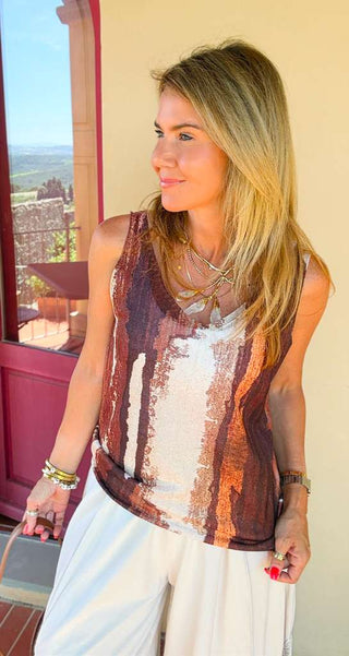 Mocha Mirage Italian Knit Tank Top