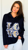 Love Is In The Air Italian Hoodie Top-110 Long Sleeve Tops-Italianissimo-Coastal Bloom Boutique, find the trendiest versions of the popular styles and looks Located in Indialantic, FL