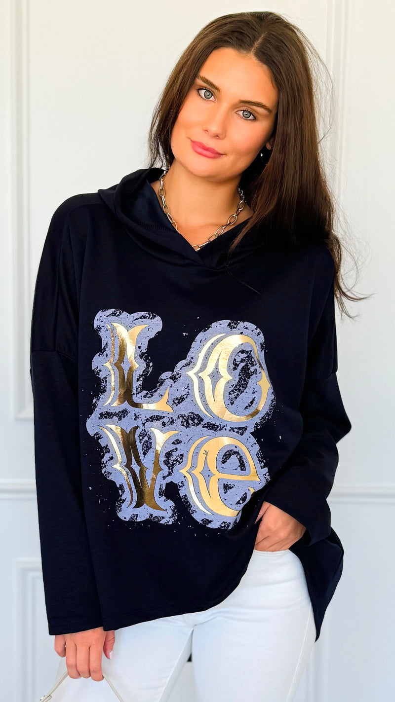 Love Is In The Air Italian Hoodie Top-110 Long Sleeve Tops-Italianissimo-Coastal Bloom Boutique, find the trendiest versions of the popular styles and looks Located in Indialantic, FL