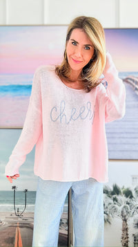 "Cheers" Lightweight Knit Sweater - Blush-140 Sweaters-Miracle-Coastal Bloom Boutique, find the trendiest versions of the popular styles and looks Located in Indialantic, FL