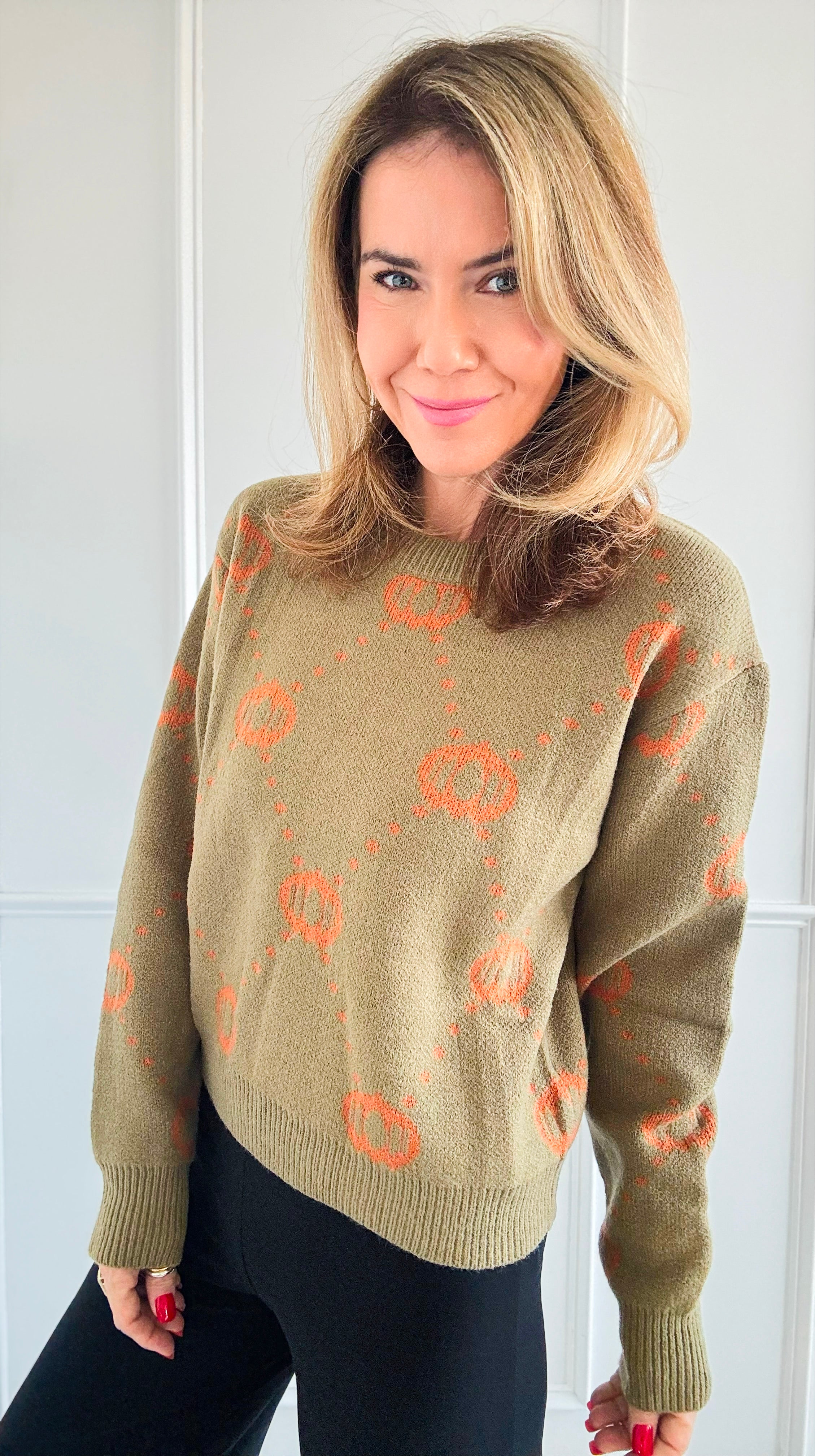 Pumpkin Sweater - Olive-140 Sweaters-SO ME-Coastal Bloom Boutique, find the trendiest versions of the popular styles and looks Located in Indialantic, FL