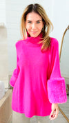 Fabulous Fur Sweater- Fuchsia-140 Sweaters-DEEP PINK-Coastal Bloom Boutique, find the trendiest versions of the popular styles and looks Located in Indialantic, FL