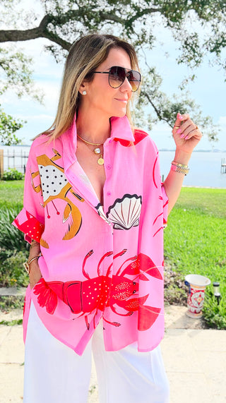 Lobster Roll Italian Button Down Top
