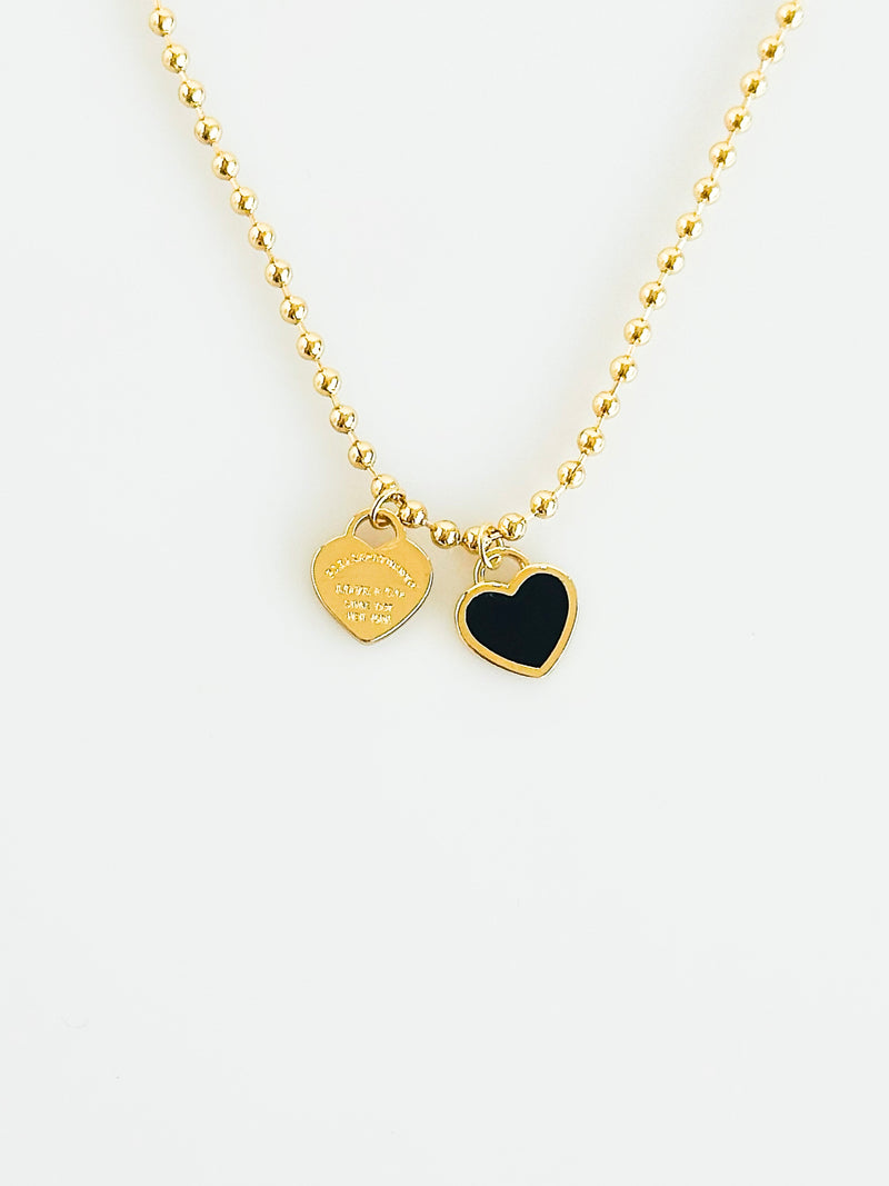 Heartfelt Duo Pendant Necklace - Black-230 Jewelry-NYW-Coastal Bloom Boutique, find the trendiest versions of the popular styles and looks Located in Indialantic, FL