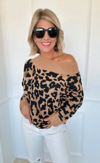 Savannah Chic Off-Shoulder Sweater-140 Sweaters-Aakaa-Coastal Bloom Boutique, find the trendiest versions of the popular styles and looks Located in Indialantic, FL