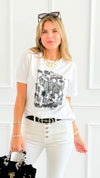 DAMAGED- Adorable Italian Graphic Tee- Black-110 short Sleeve Top-Italianissimo-Coastal Bloom Boutique, find the trendiest versions of the popular styles and looks Located in Indialantic, FL