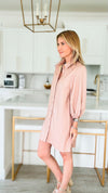 Classic Soft Vegan Leather Tunic - Blush-150 Cardigan Layers-Dolce Cabo-Coastal Bloom Boutique, find the trendiest versions of the popular styles and looks Located in Indialantic, FL