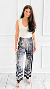 Paisley Bliss Italian Pants- Black-100 Pants-SEE YOU IN ROME-Coastal Bloom Boutique, find the trendiest versions of the popular styles and looks Located in Indialantic, FL