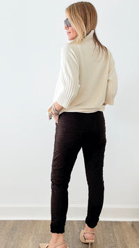 Love Endures Italian Jogger - Chocolate-180 Joggers-Italianissimo-Coastal Bloom Boutique, find the trendiest versions of the popular styles and looks Located in Indialantic, FL