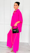 Desert Sunset Draped Set - Hot Pink-210 Loungewear/Sets-ODDI-Coastal Bloom Boutique, find the trendiest versions of the popular styles and looks Located in Indialantic, FL