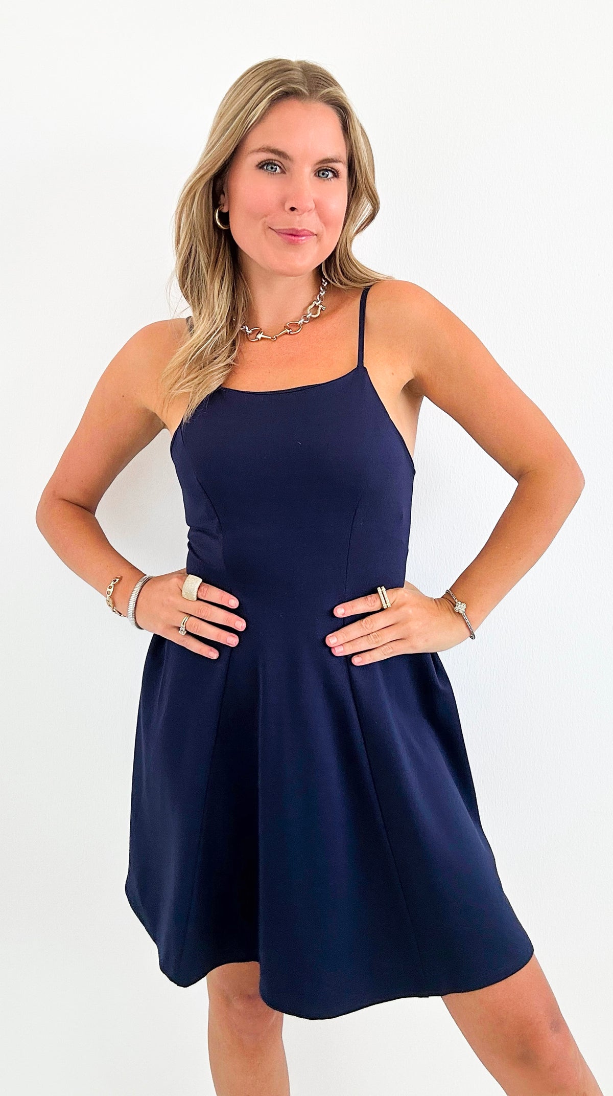 Moonlight Whisper Flare Dress-200 Dresses/Jumpsuits/Rompers-Blu Pepper-Coastal Bloom Boutique, find the trendiest versions of the popular styles and looks Located in Indialantic, FL